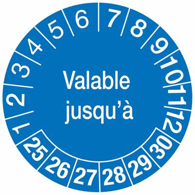 LOT DE 20 PASTILLES DE CONTROLE BLEU VALABLE JUSQU'A*