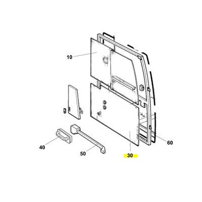 VITRE BASSE PORTE DROITE CLEANGO SCHMIDT*