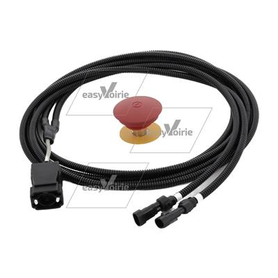 BOUTON ARRET URGENCE 1/4 TOUR FCS 70mm AVEC CABLES FAUN*
