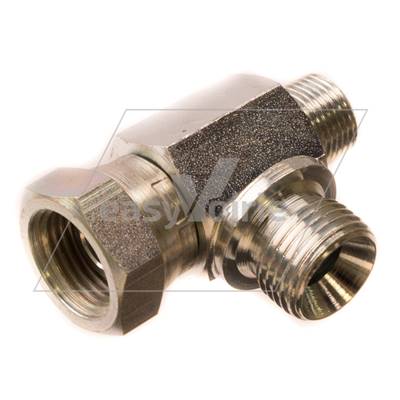 Tee - 3/8 x 1/2 x 1/2 BSP M/Swivel F/M - JOHNSTON*